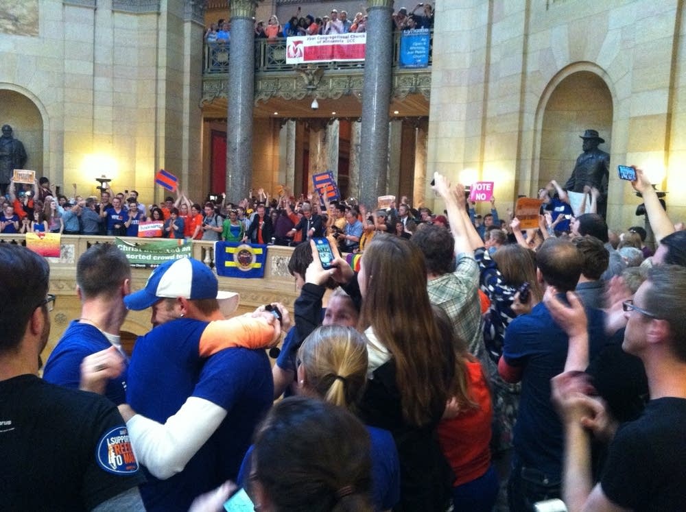 Jubilant crowd