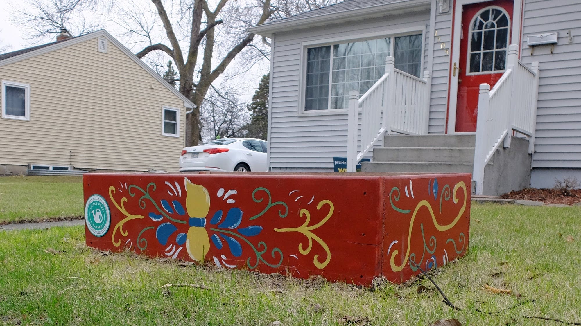 The Little Free Garden in the front yard of Megan Myrdal's Moorhead home.