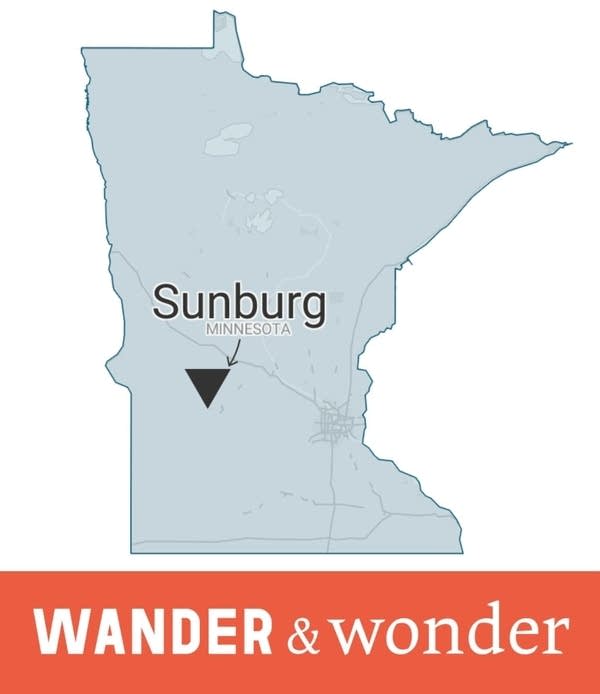 A locator map of Sunburg, Minnesota