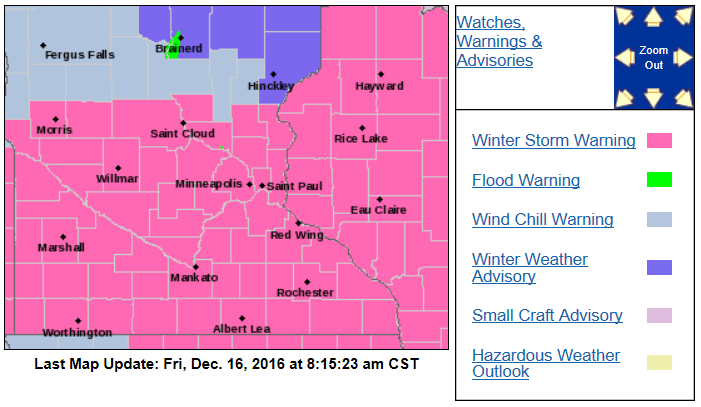 Winter storm warning this afternoon through Saturday