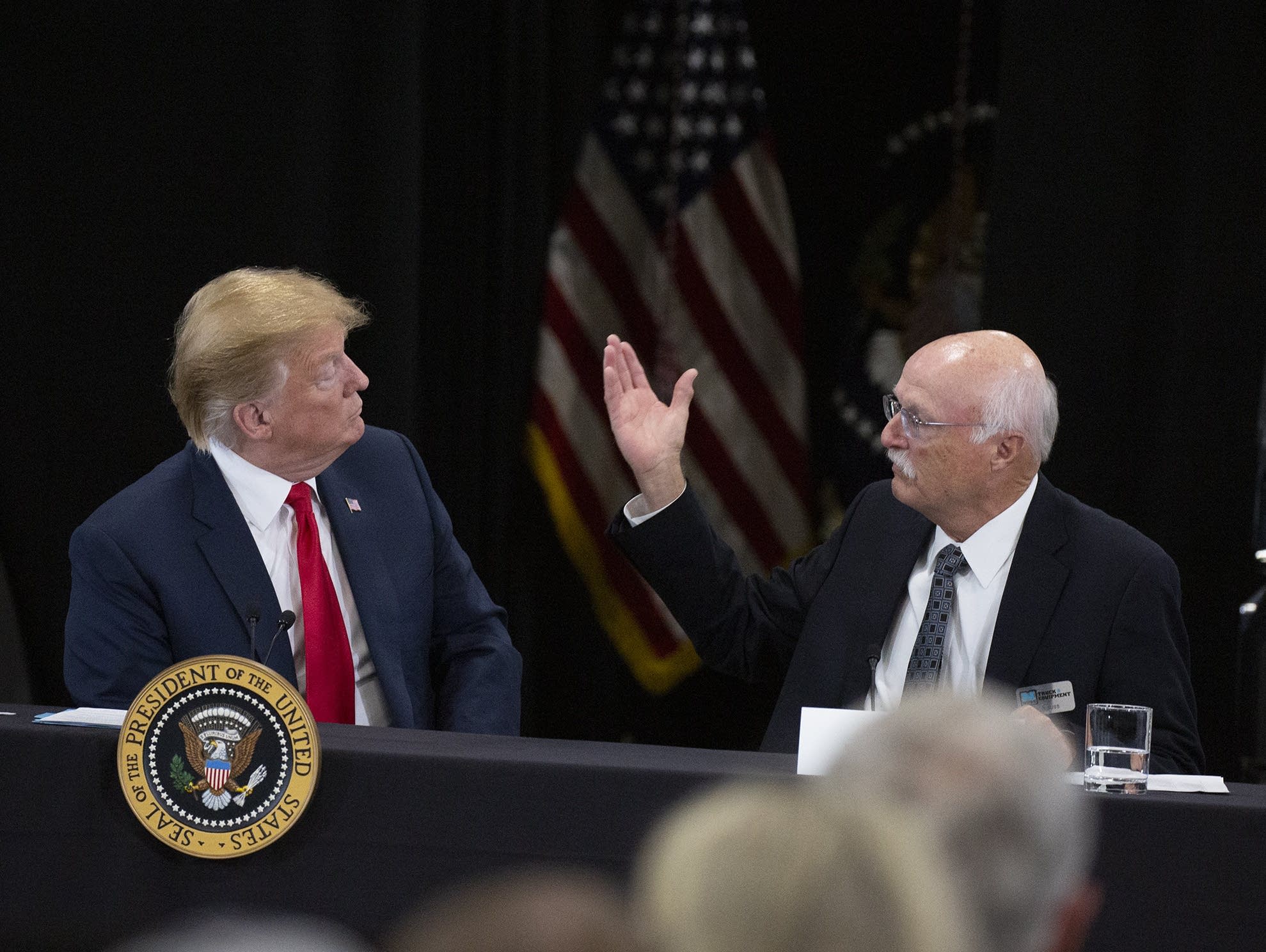 President Trump and Nuss Trucking President and CEO Bob Nuss.