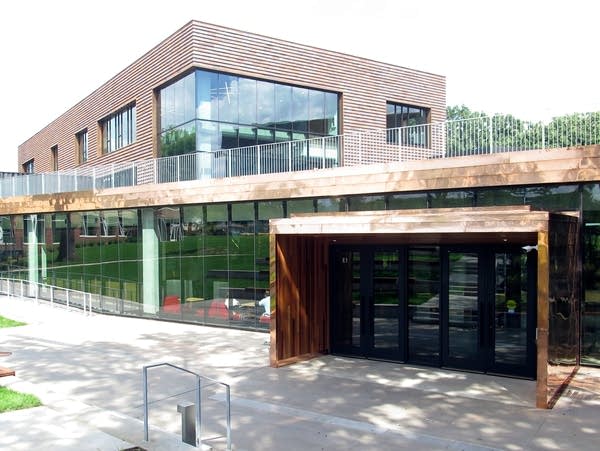 The west entrance to the new Minnehaha Academy building.