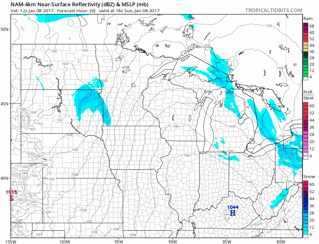 Periods of light snow; milder temps