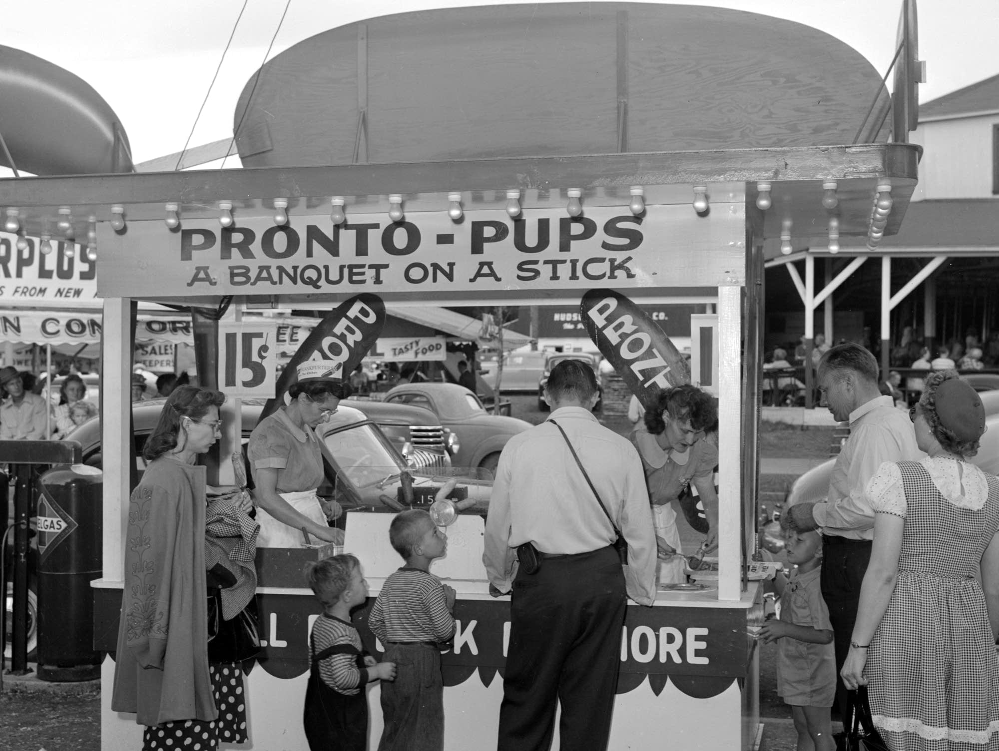 One of the first Pronto Pups booths, 1947