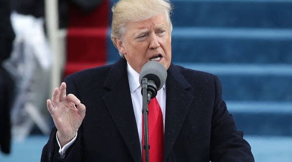 President Donald Trump delivering his inaugural address at the U.S. Capitol in Washington, D.C.