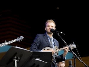 Chris Thile takes in the crowd at the Telluride Bluegrass Festival.