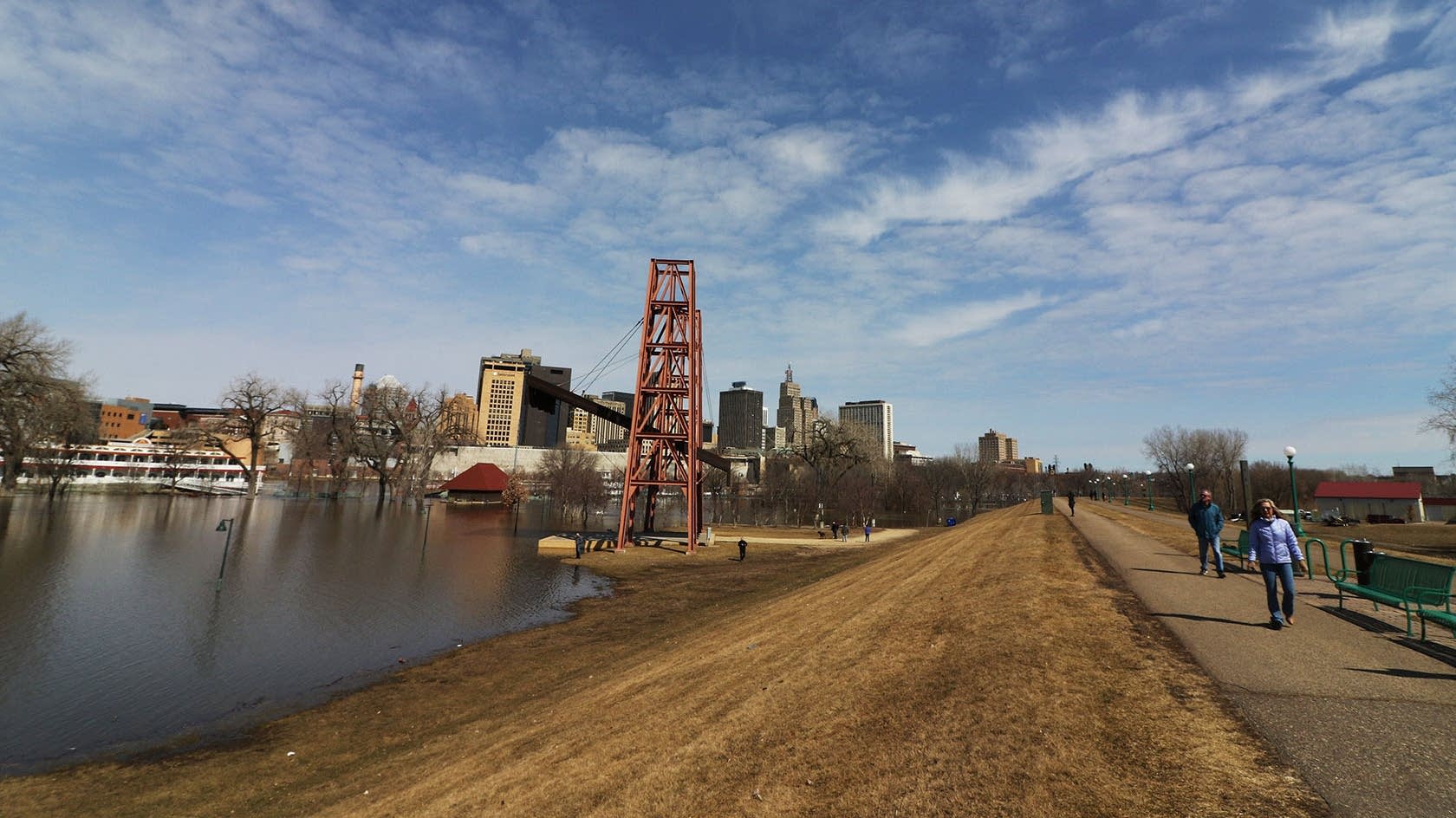 In Bayport this year, spring flooding is a way of life; in St. Paul, it