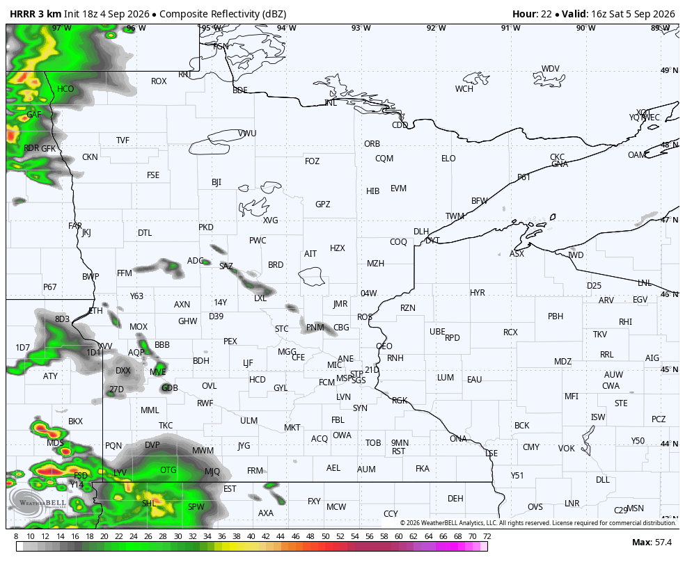 Western MN rain Saturday