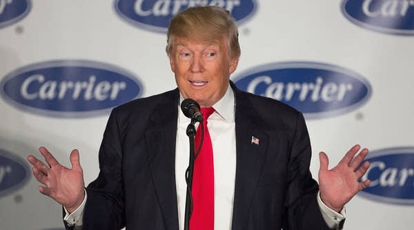 President Donald Trump speaks to workers at Carrier air conditioning and heating while in Indianapolis, Indiana, on Dec. 1, 2016.