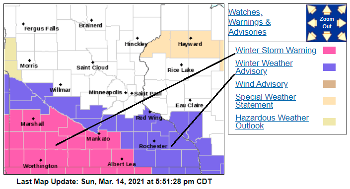 Heavy snow in parts of southern Minn. Monday; cool start to the week