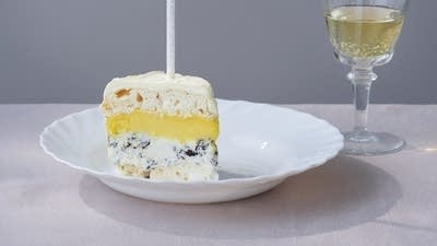 Mango Vacherin with Mint & Basil