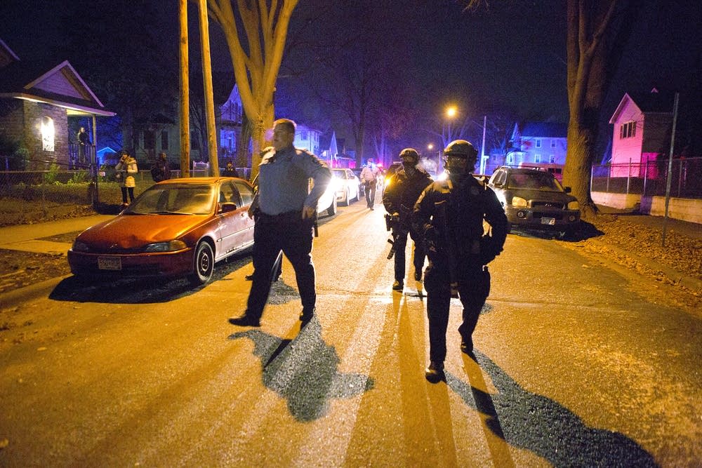 Police arrived at the scene of the shooting.