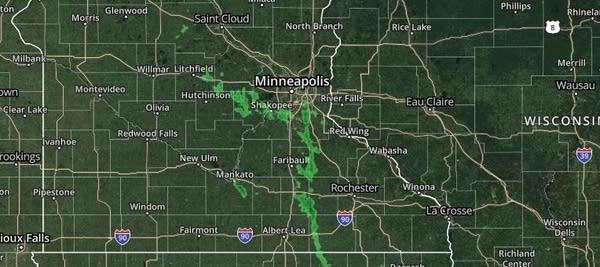 Weather radar at 610 a.m. Monday
