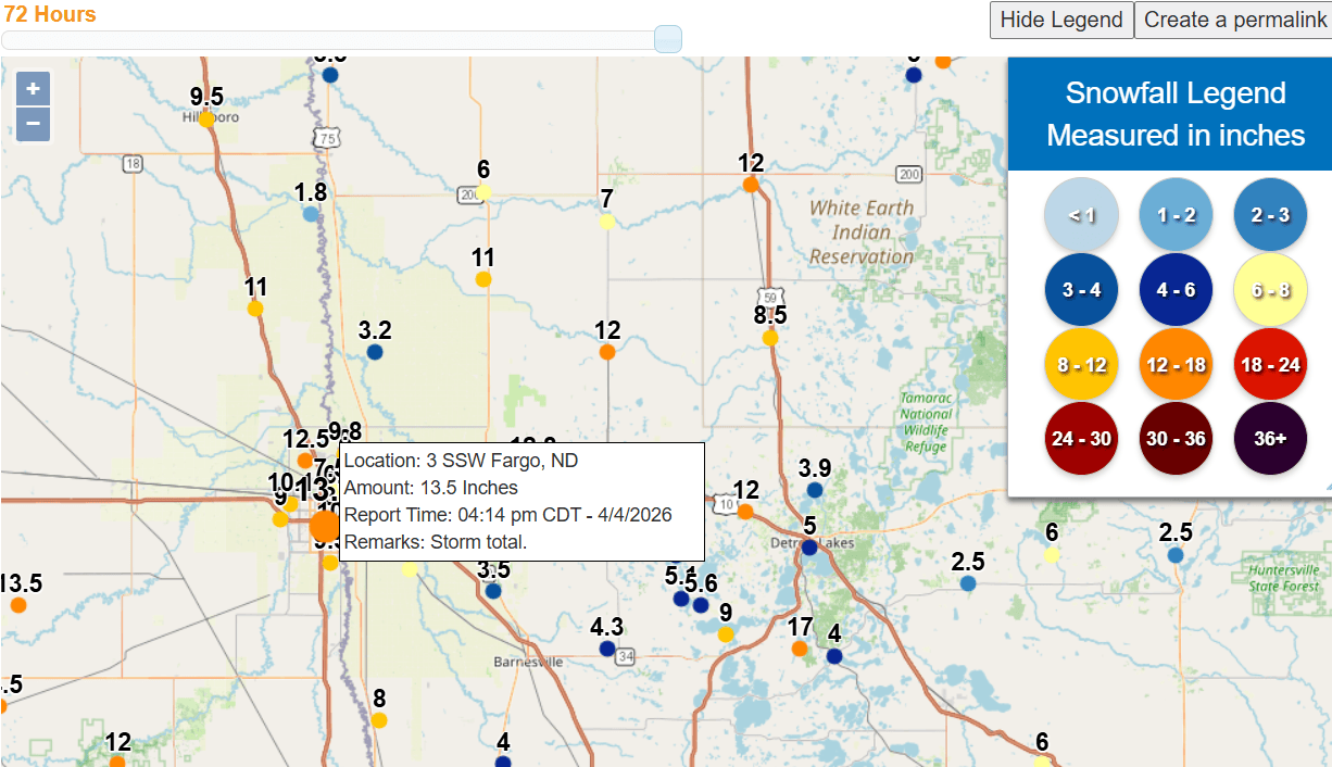 snowfall totals