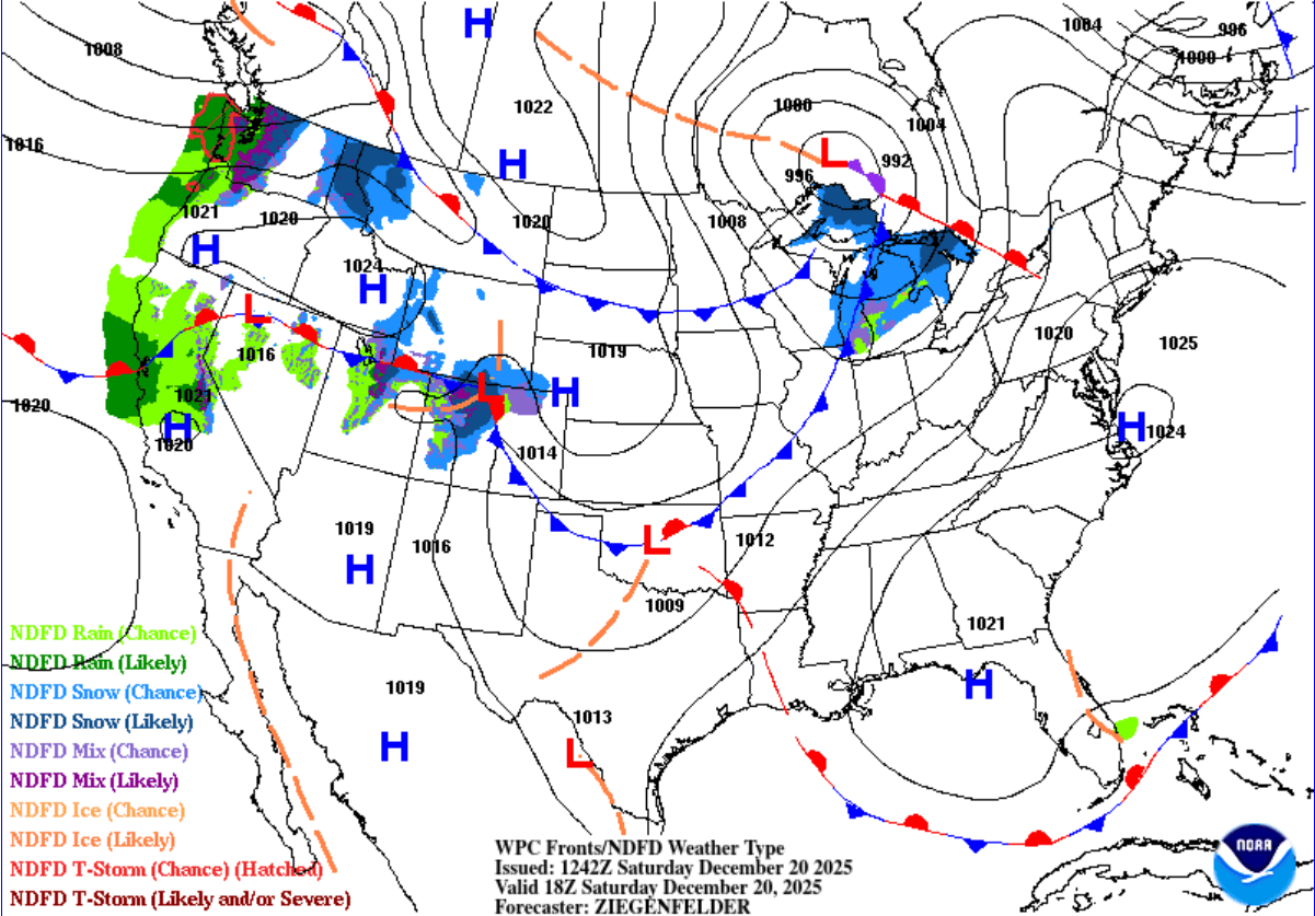 Surface analysis Saturday 12 p.m.
