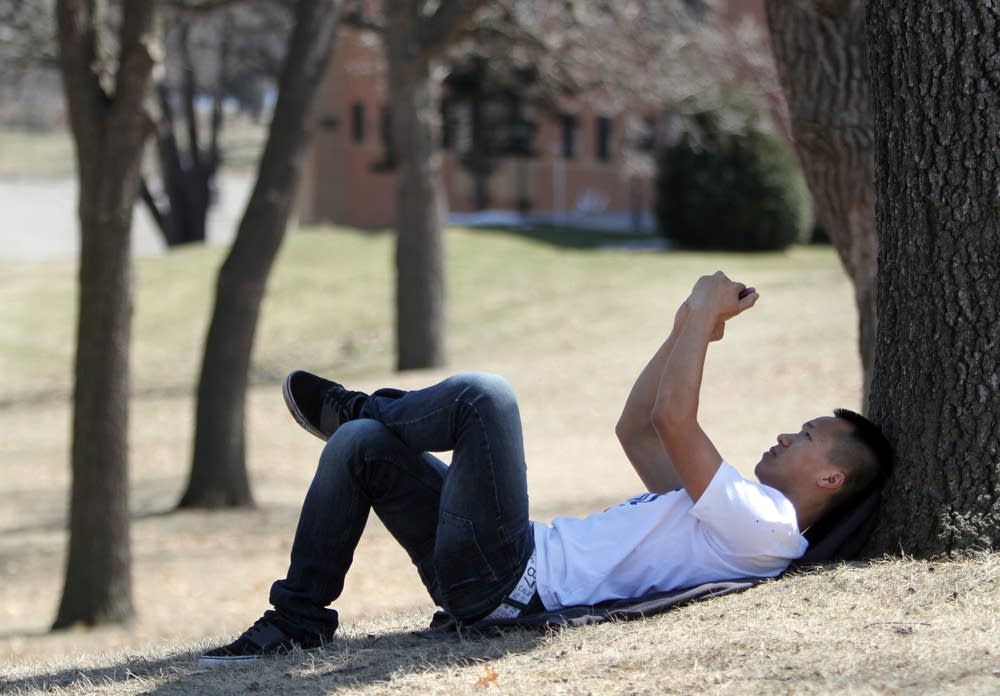 Relaxing outside