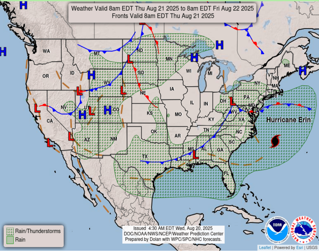 Surface analysis for Thursday