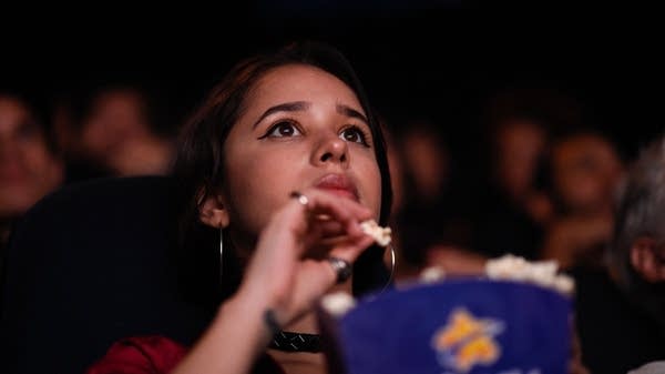 Venezuelan filmgoers watch the first screening in Venezuela of Marvel Studios' "Avengers: Endgame" at a cinema in Caracas on early April 26, 2019.