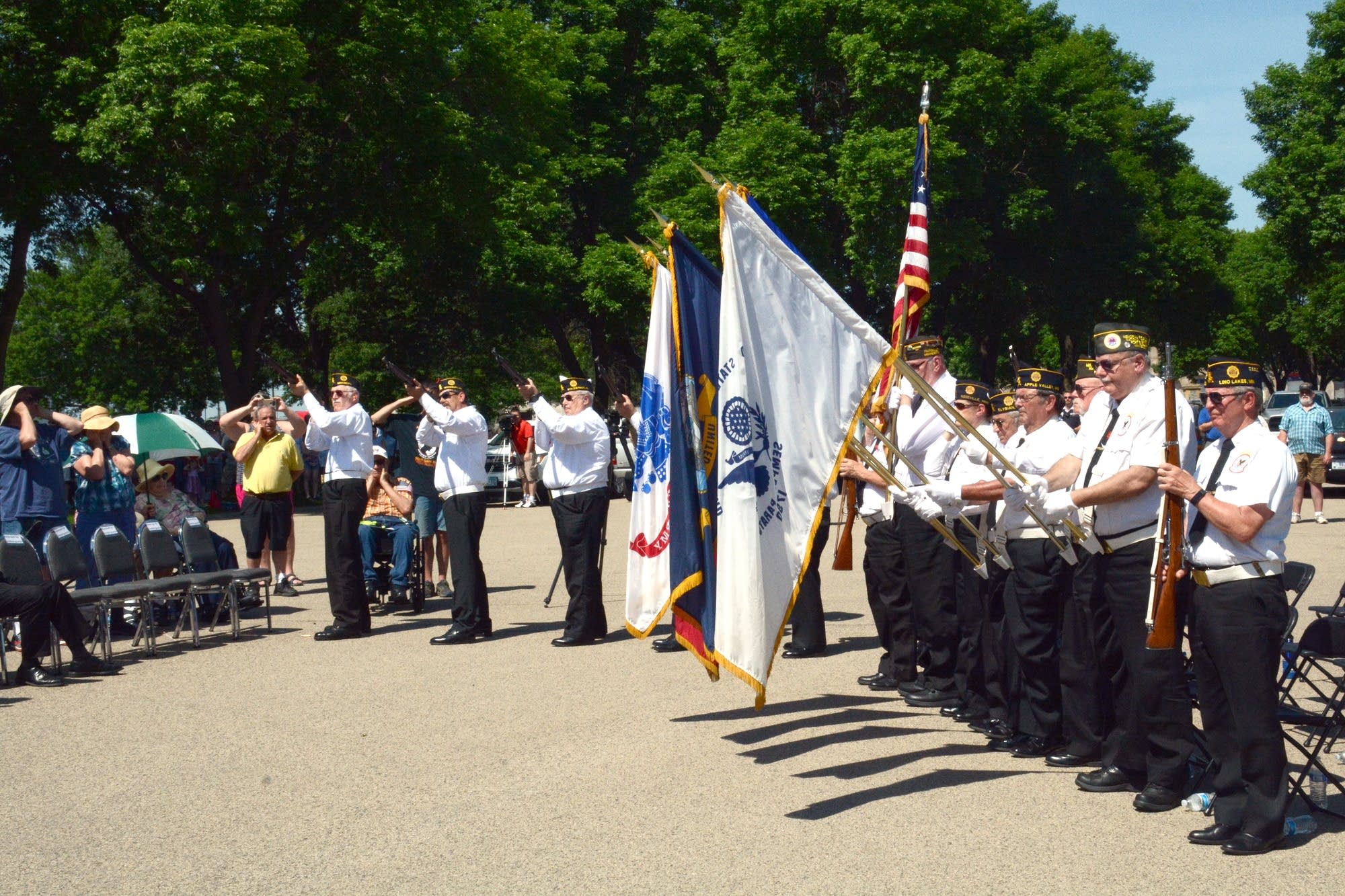 The Fort Snelling Memorial Rifle Squad fired a three-volley salute.
