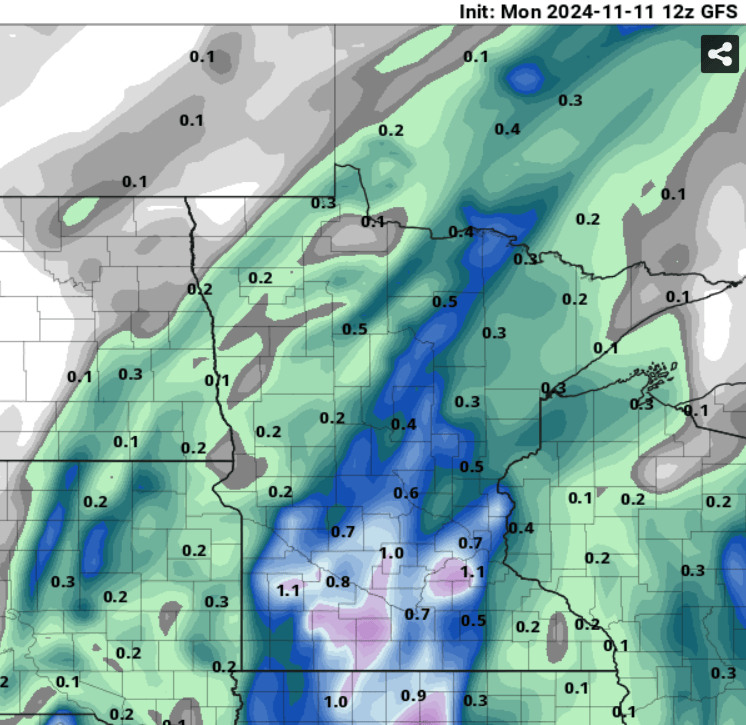 NOAA GFS precipitation output 