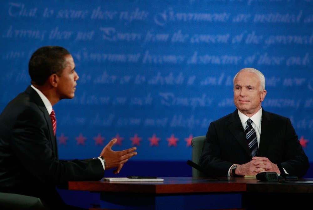 John McCain and Barack Obama at their final debate