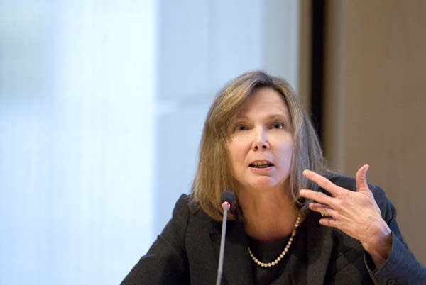 Nancy Barnes in a panel discussion