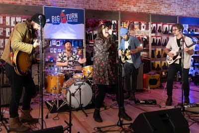 Band performing on stage