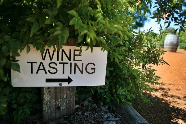 A wine tasting sign outside of a winery in the Margaret River region of Australia.