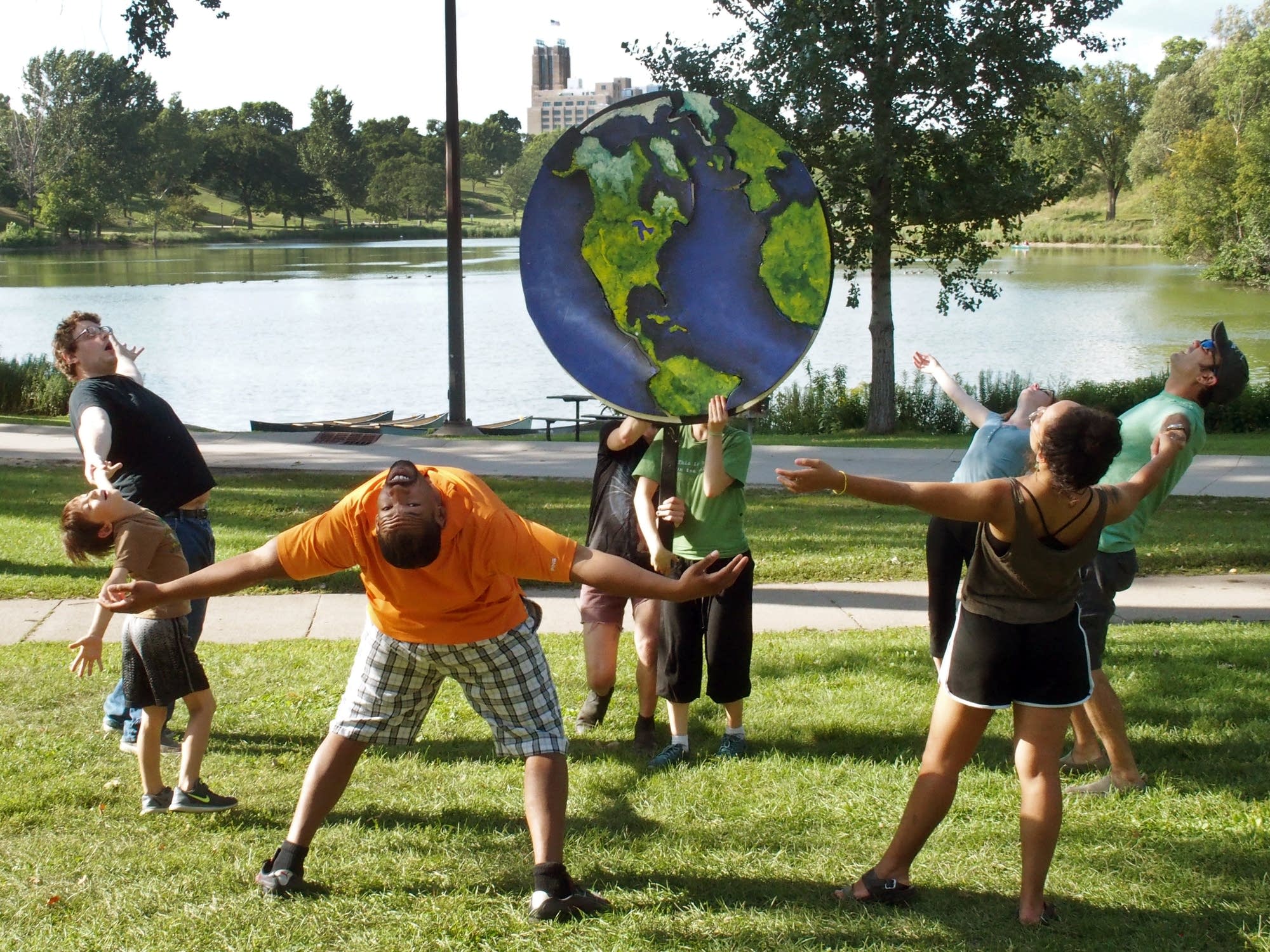 The Mixed Precipitation cast performs the creation of the earth.