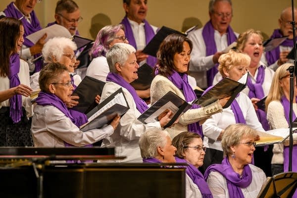 A choir sings