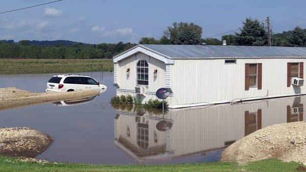 A flooded home near Decorah