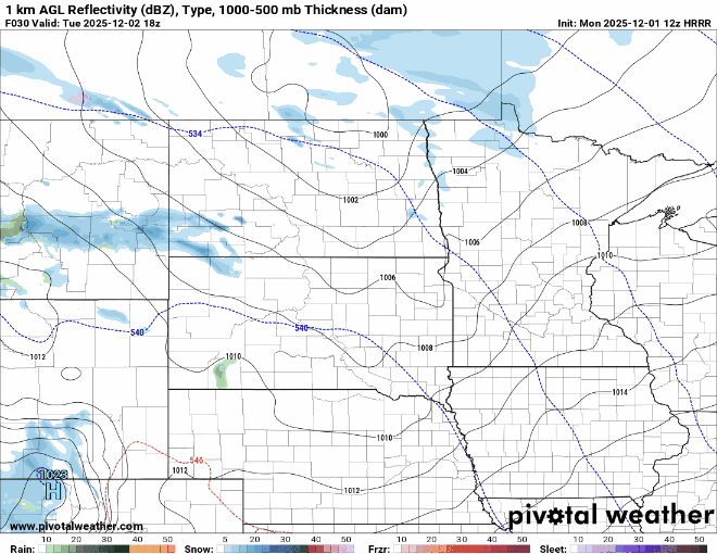 Forecast precipitation Tuesday noon to midnight