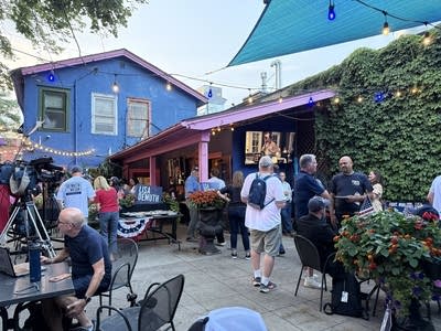 people on a patio