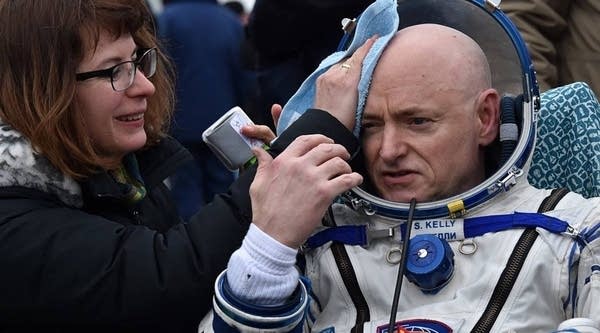 International Space Station (ISS) crew member Scott Kelly of the U.S. rests in a chair after landing near the town of Dzhezkazgan, Kazakhstan, on March 2, 2016. US astronaut Scott Kelly and Russian cosmonaut Mikhail Kornienko returned to Earth on March 2 after spending almost a year in space in a ground-breaking experiment foreshadowing a potential manned mission to Mars.