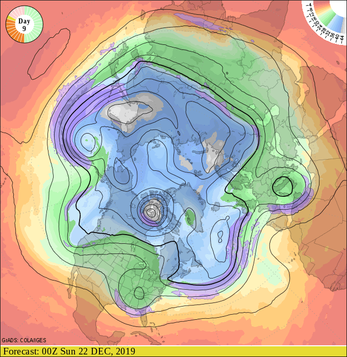 Upper air forecast map for 6 pm December 21