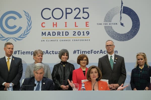 A U.S. congressional delegation at the COP25 climate conference.