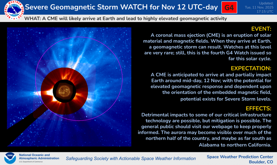 Rare 'Cannibal CME' may trigger northern lights show Tuesday evening