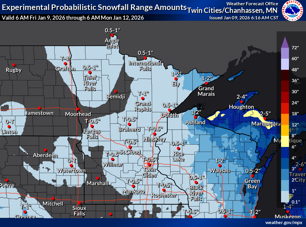 Expected snowfall