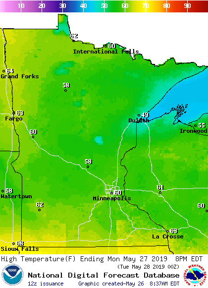 A bright and pleasant Sunday, followed by a rainy Memorial Day