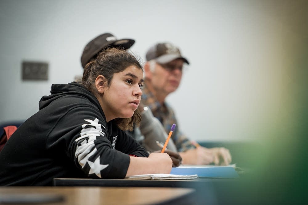 Jasmine Lazo in class in St. Paul.