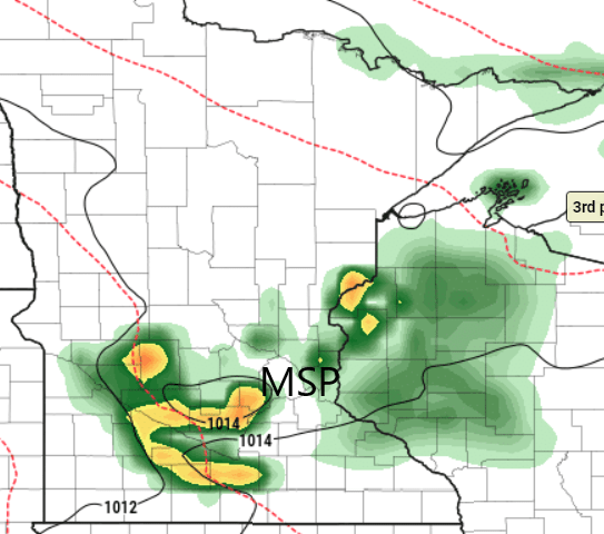 European model (ECMWF) for midnight Tuesday