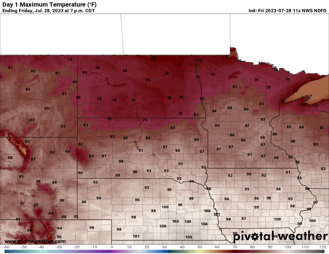 Cooler air progresses south Friday with isolated thunder 