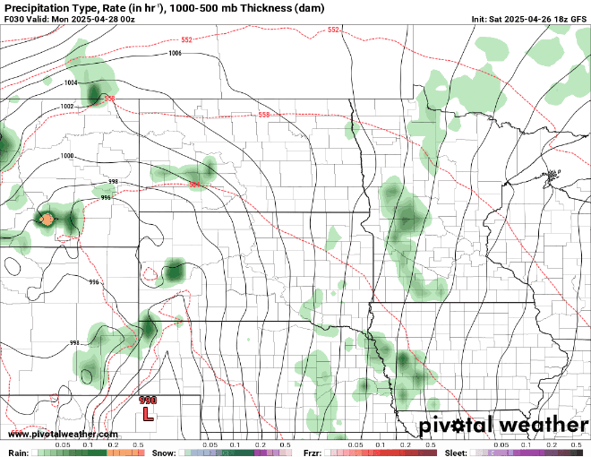 Forecast precipitation Sunday 7 p.m. to Tuesday 1 a.m.