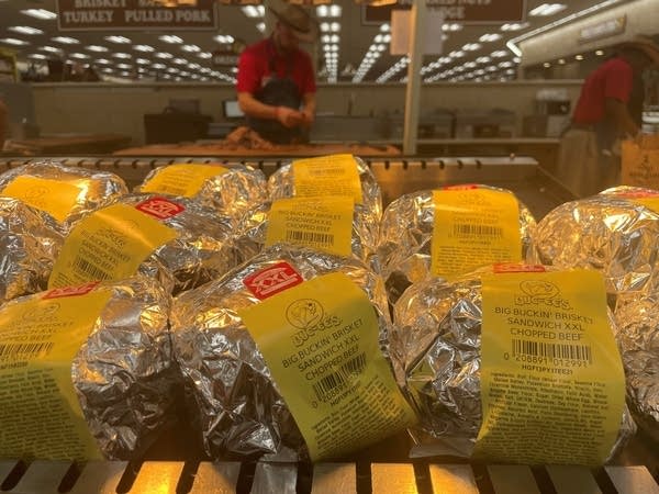 Sandwiches wrapped in tinfoil