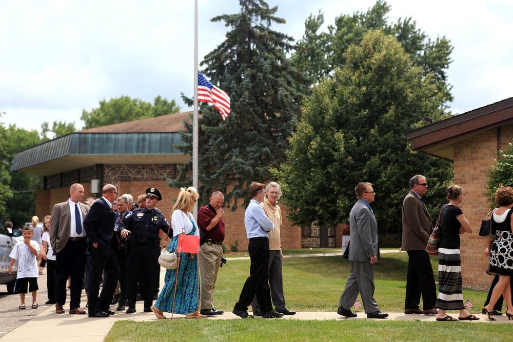 Entering the visitation for Officer Scott Patrick