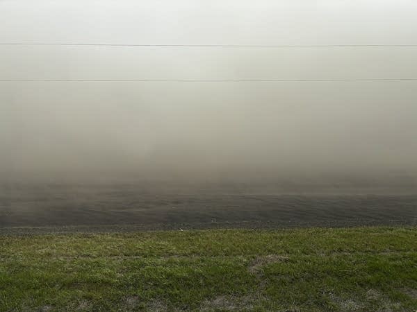 Dispersed soil in the air