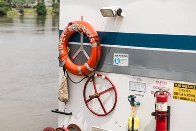 The life ring on the vessel used by rescuers.