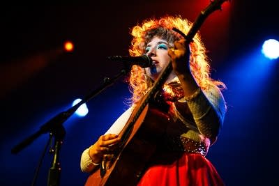 Meels performing on stage