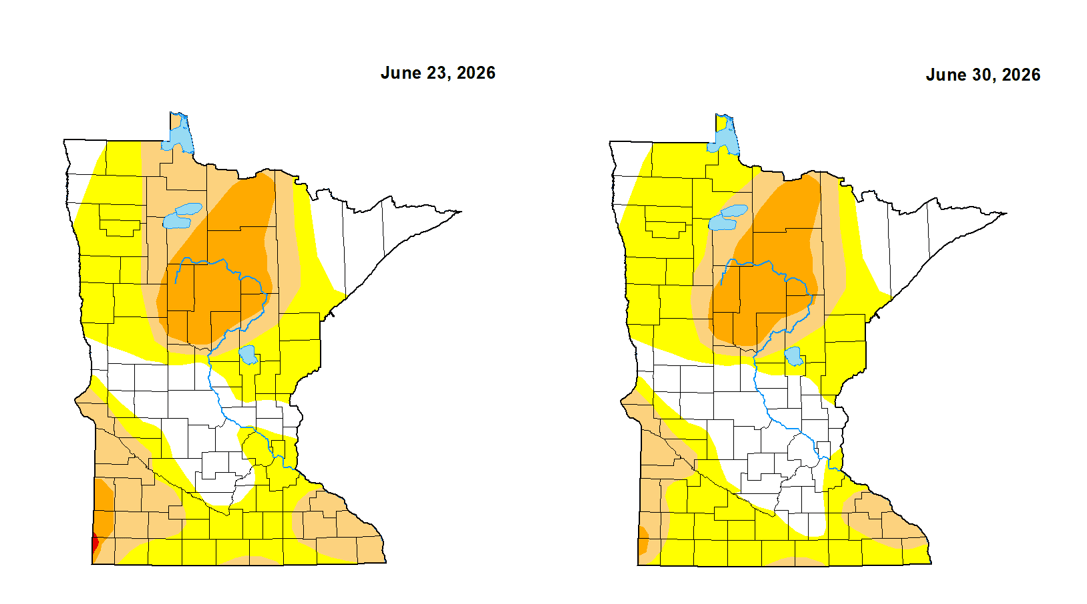 Drought comparison from June 23 to June 30