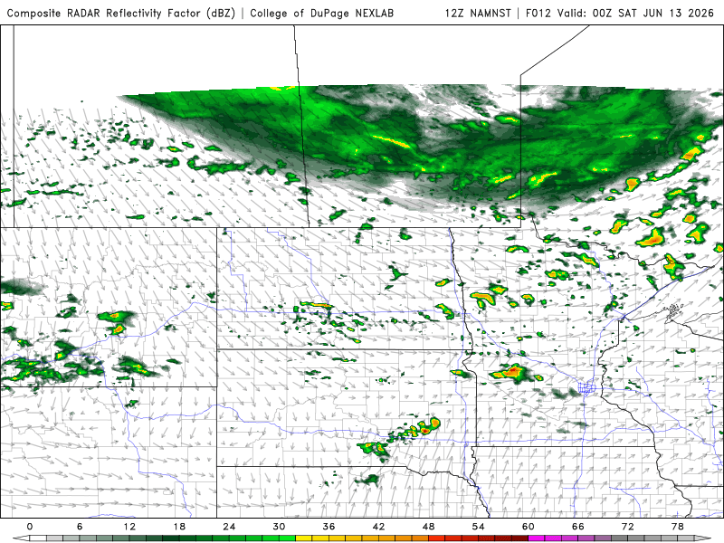 NAM Nest brings isolated rain